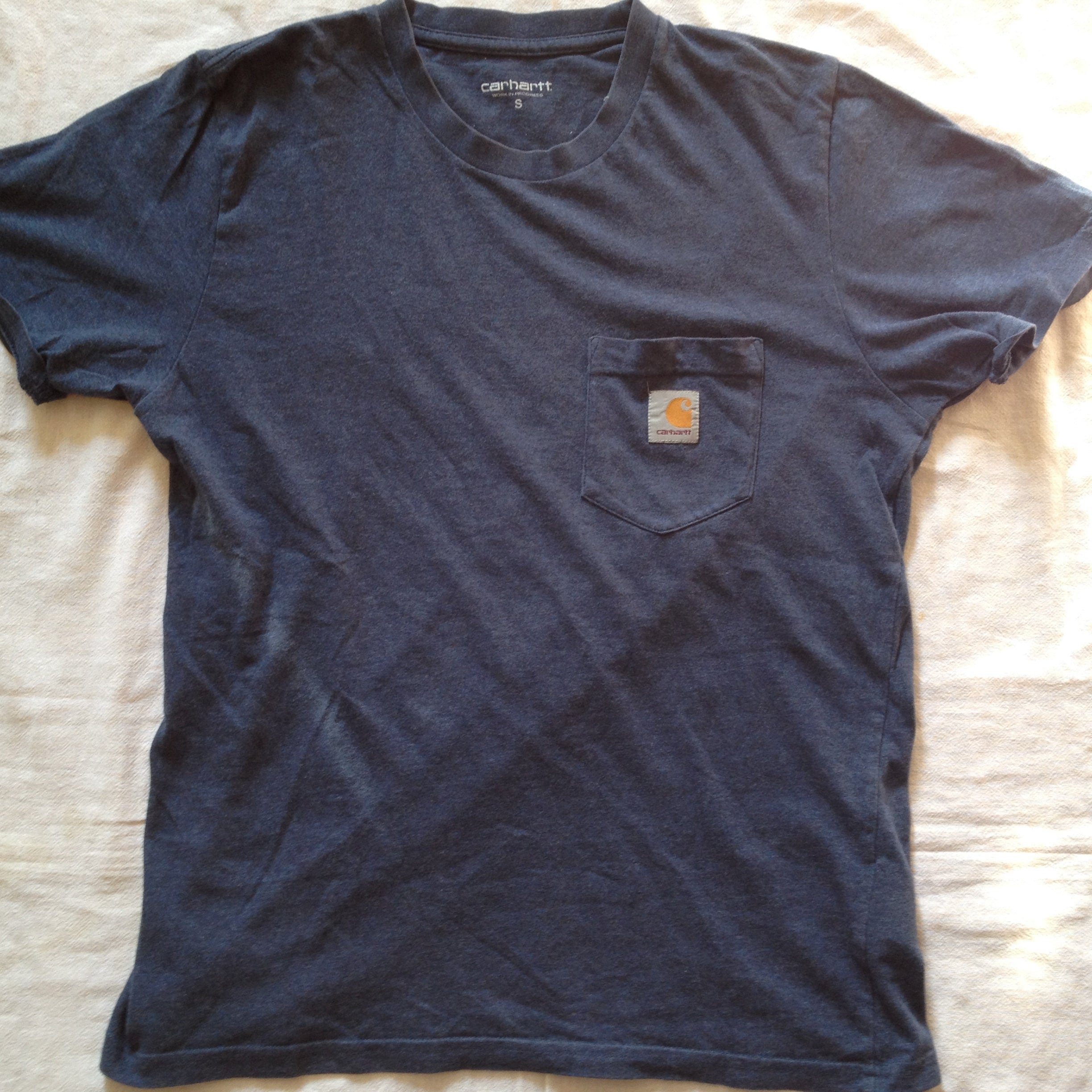 【関税込み】Carhartt Work In Progress ブルー Stamp Tシャツ Carhartt WIP Shirt Small Green Tractor Casual Streetwear