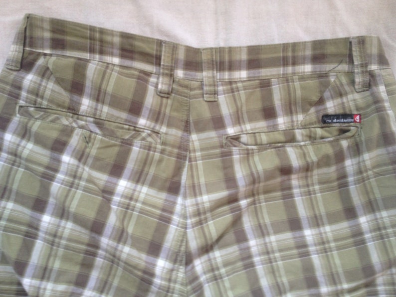 Quiksilver Green Brown Plaid Men/'s Shorts Size 32