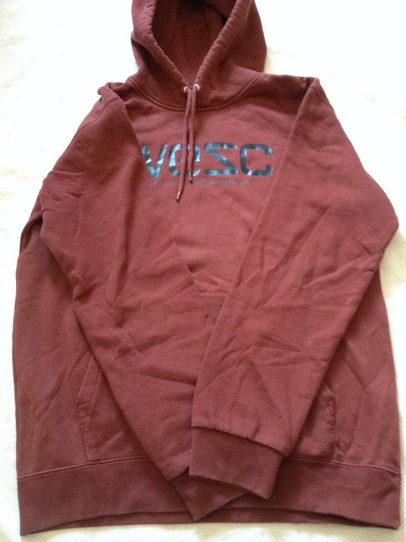 WeSC We Are The Superlative Conspiracy Sweden Classic Unisex Burgundy Hoodie Sweatshirt Cotton Medium Size image 4