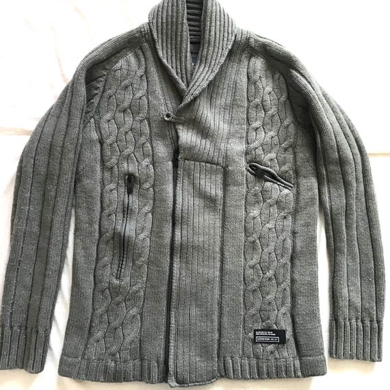 G-Star Raw Drab メンズ モジュール ケーブルニット カーディガン 