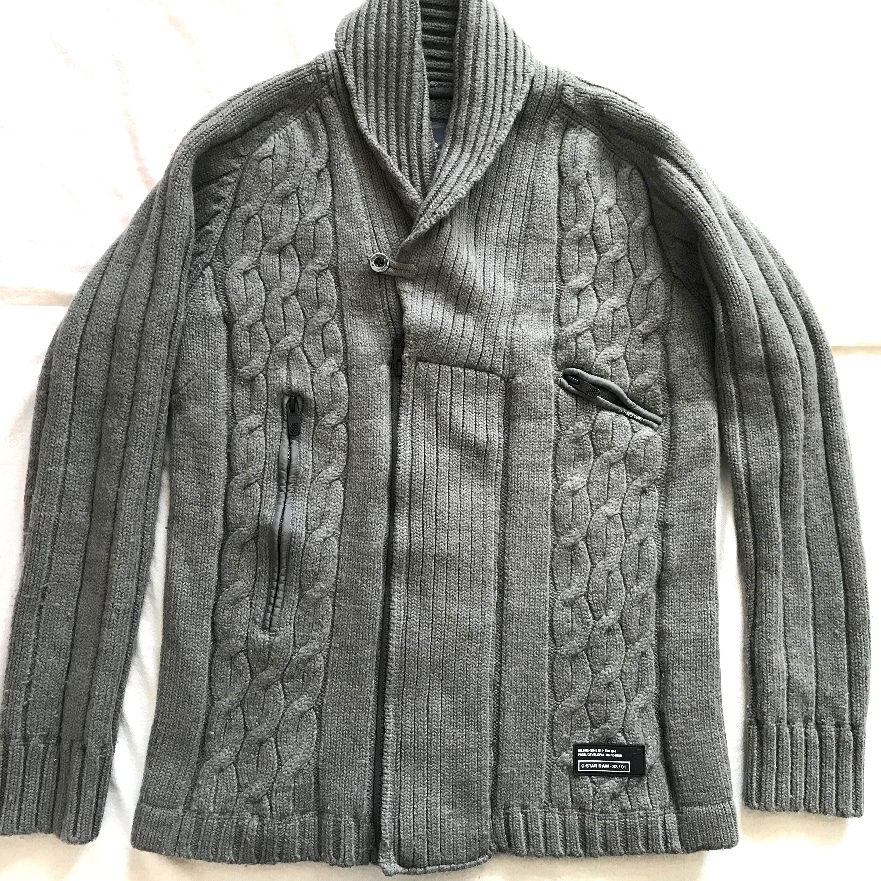 G-Star Raw Drab メンズ モジュール ケーブルニット カーディガン 
