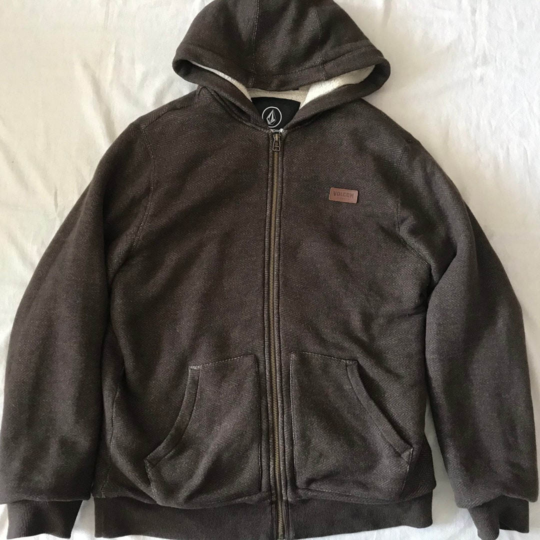 Volcom Men's Winter Hoodie Sherpa Zipped Fleece Insulated Size