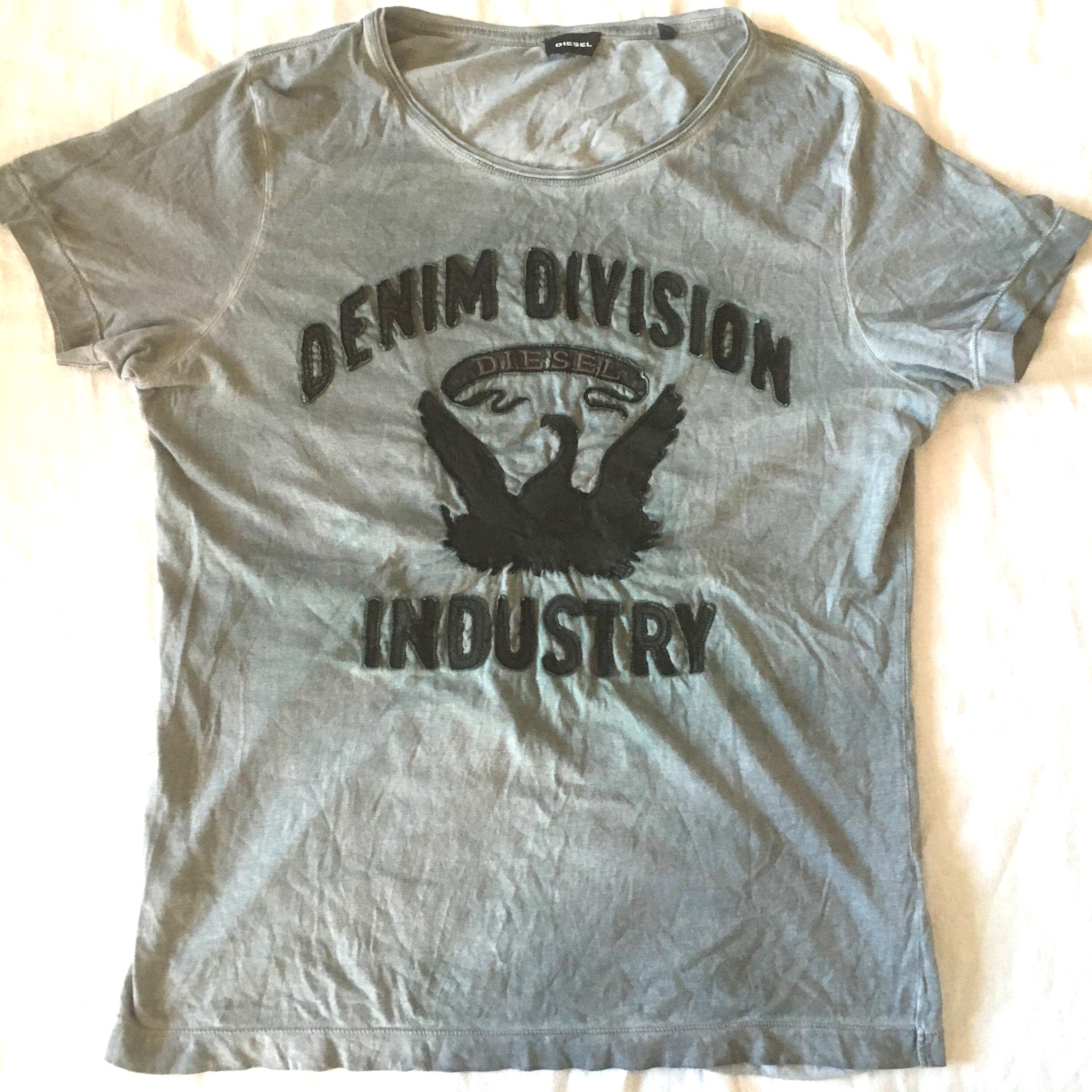 Diesel Industry Denim Division Gray T-shirt Men display picture 1