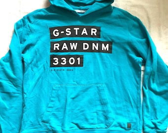 Sudadera con capucha G-Star Raw para hombre, talla XL EU / L US, color turquesa