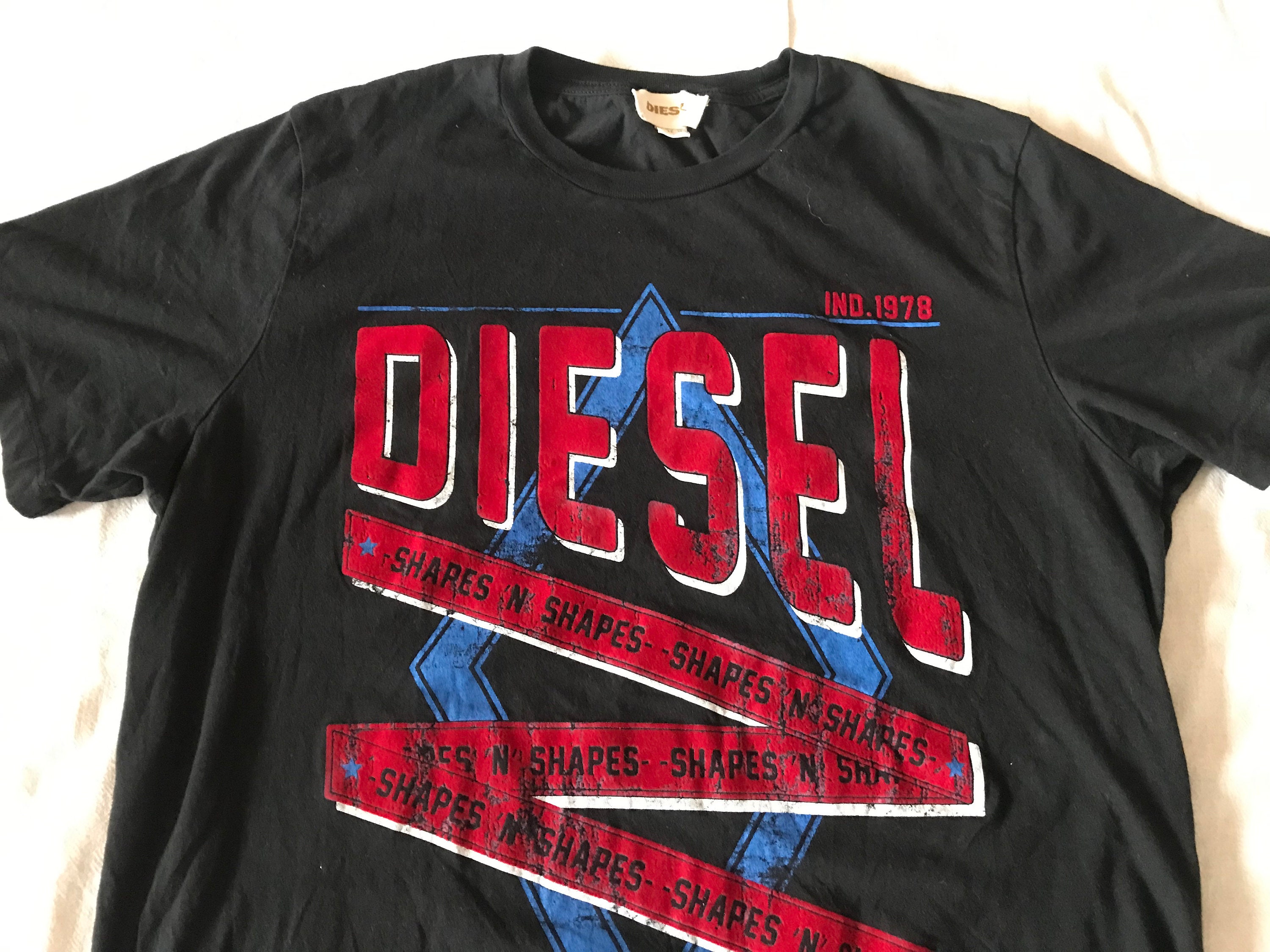 DIESEL Collage Printed Tシャツ LOW バーガンディ ファッション