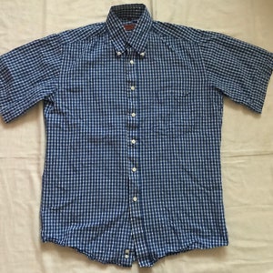Abercrombie And Fitch Men&#39;s Short Sleeve Dress Casual Shirt Small 37/38 Size - Blue Checkered