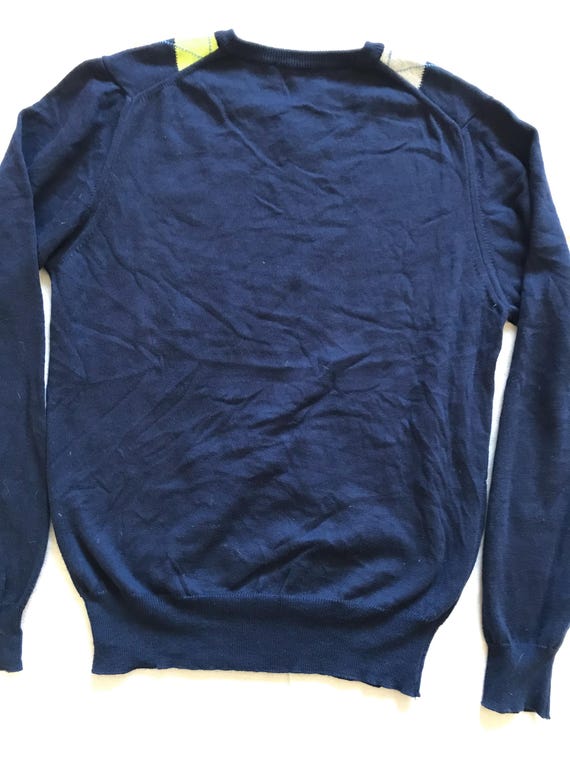 Conte Of Florence Maglione Rombo Uomo Italiano Blu Navy Puro