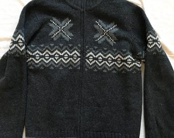 Abercroombie And Fitch Cardigan en laine entièrement zippé pour homme Col haut Gris Taille Grand Petit 48 EU - 38 US