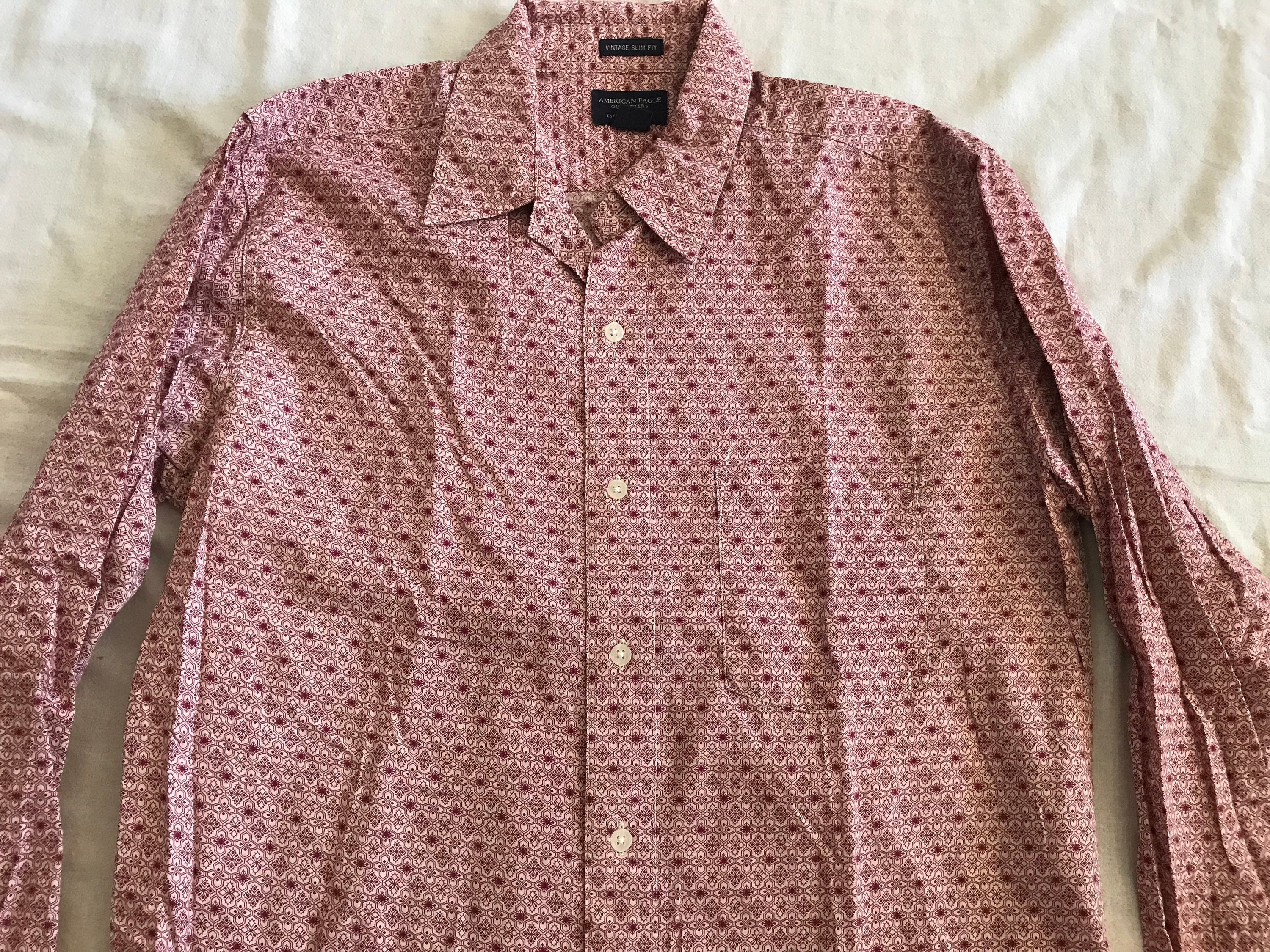 American Eagle Outfitters Red Men's Dress Shirt Vintage Slim Fit Cut Size Medium - Etsy American Eagle Outfitters Red Men's Dress Shirt Vintage Slim Fit Cut Size Medium - Etsy