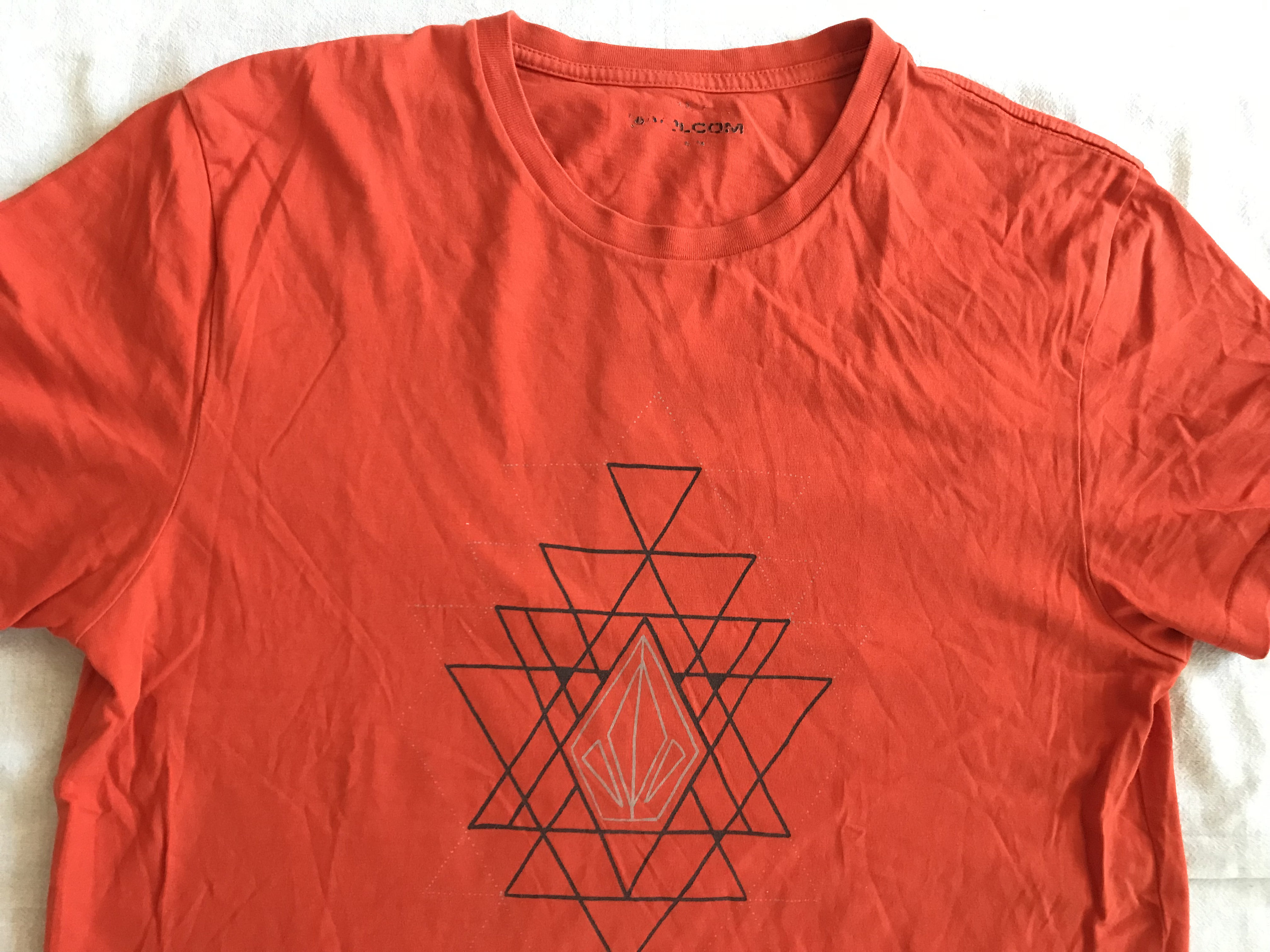 T-shirt Volcom Stone Homme – Rouge, Taille S, Manches Courtes, Poche Poitrine
