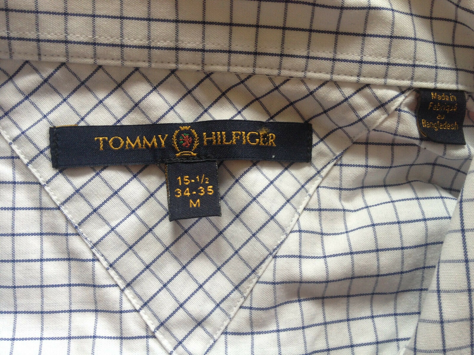 Tommy Hilfiger Vintage Dress Shirt Check Long Sleeve Size Medium / 34 ...