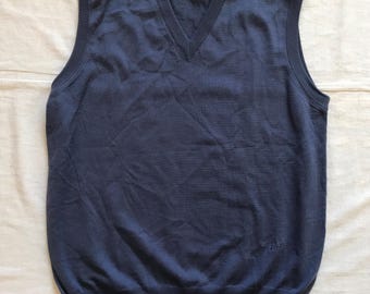 Navigare Made In Italy Men's Marine Pullover Vest Wool Acryl Combo Blue Size Medium