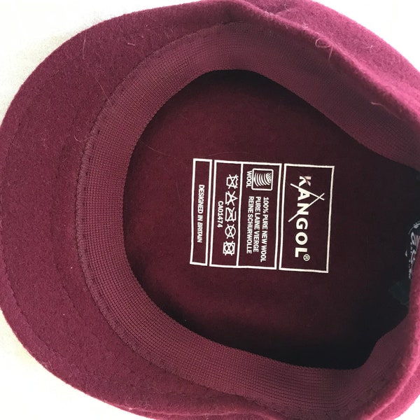 Kangol Men's Unisex Wool 504 Hat Pure Wool Size Small Burgundy