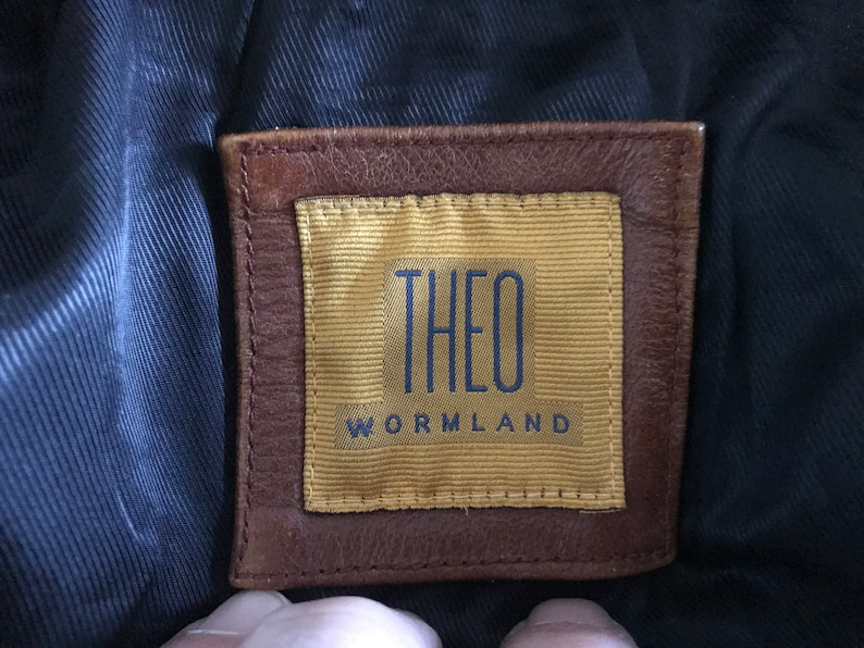Theo Lettering Theo Wormland Men's Leather Jacket Light Brown Medium Size 40 US - Etsy