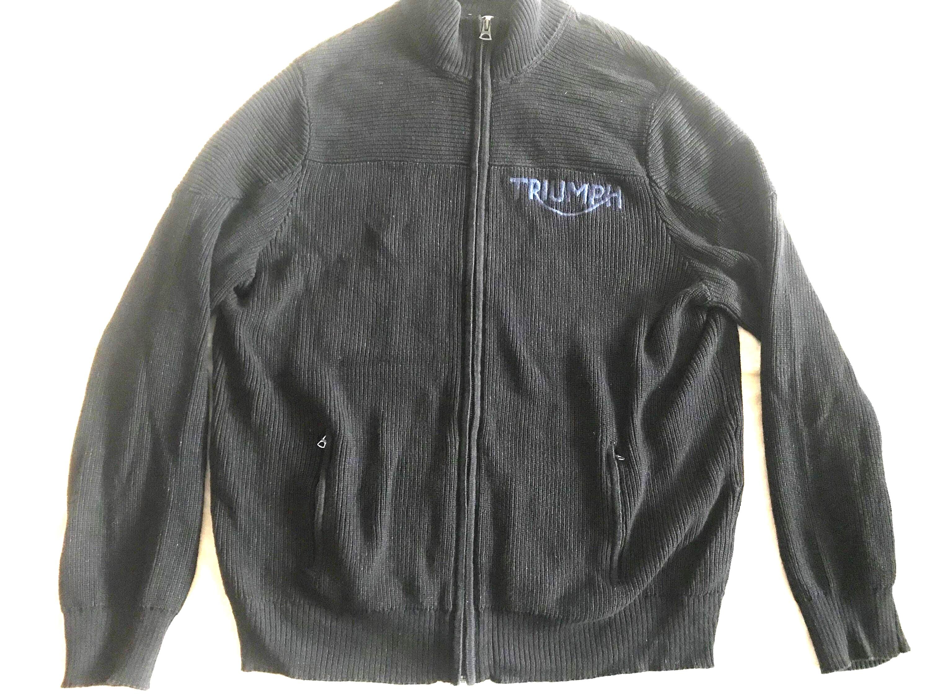 Lucky Brand Triumph Motorcycles Full Zip Men's Pure Cotton Sweater
