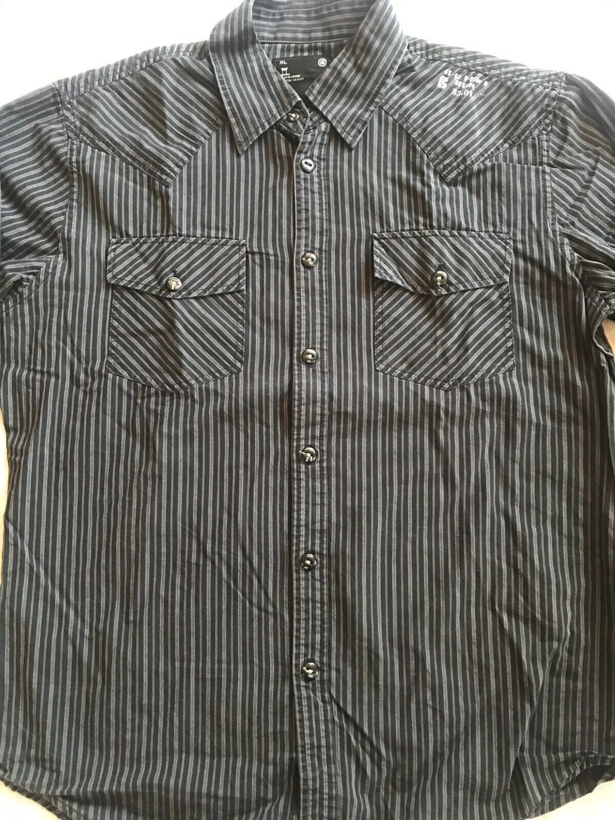 G-star Raw ''chip'' Men's Long Sleeve Striped Dress Shirt