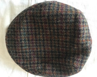 Harris Tweed By Bullani Men's Newsboy Flat Winter Hat Made In Germany Size 56 Small To Medium