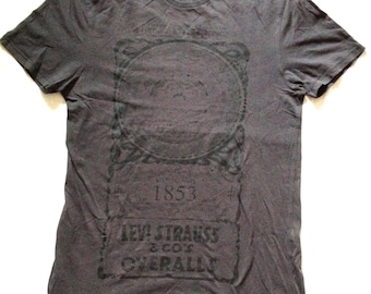 Levi's Levi Strauss & Co. Tシャツ グレー フェードプリント ユニセックス Lサイズ ウィメンズ Sサイズ Mサイズ メンズサイズ