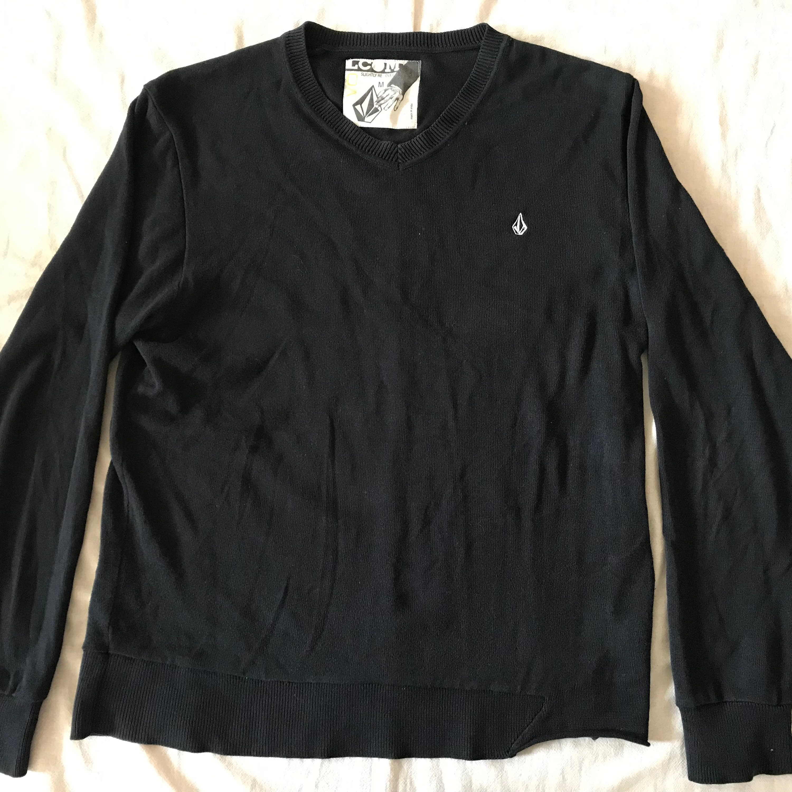 Volcom Stone V-Neck Pullover ''Slider 2 Sweater'' Black Medium Size