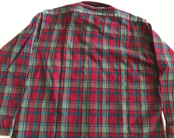 Chemise Pendleton Homme XL Marron Vert - Carreaux Flanelle Boutonnée Manches Longues
