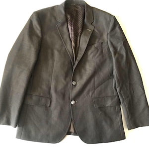 Hugo Boss Men&#39;s Blazer Jacket Pure Wool Spring Fall Brown Size 54 EU - 44 US 2 Button