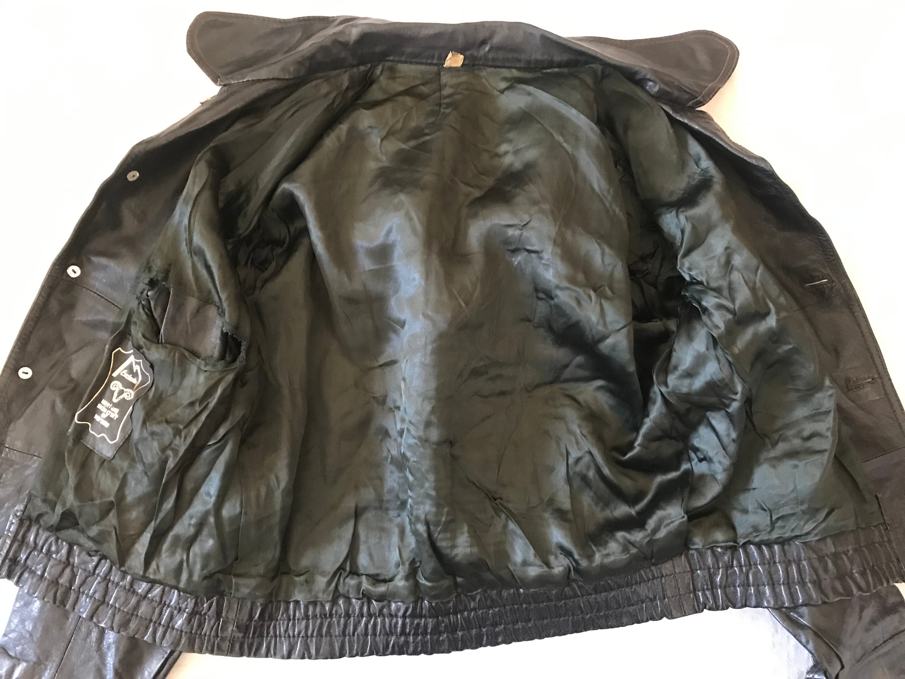 Montana Norway Men's Unisex Leather Bomber Jacket Medium Low