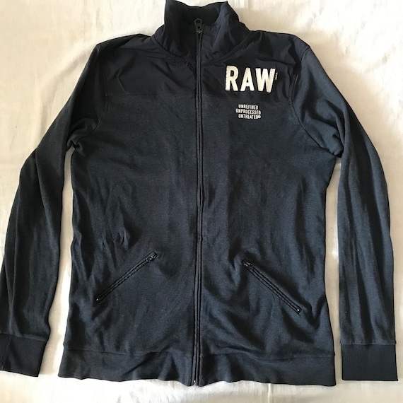 G-Star Raw Vest Sweatshirt Tracksuit Navy Blue Zipped Medium Size EU