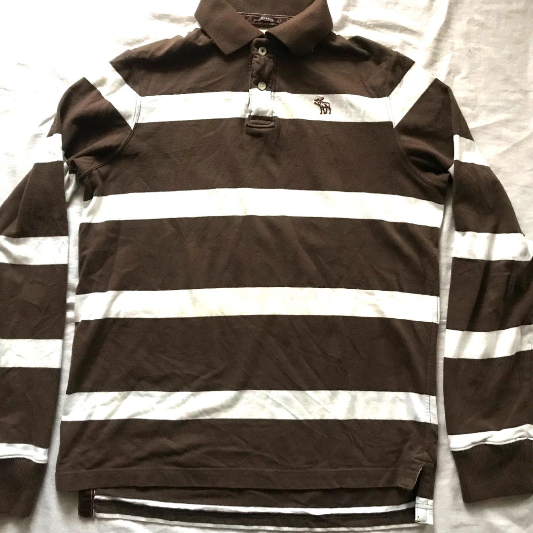 Polo a maniche lunghe da uomo Abercrombie Fitch Muscle, taglia