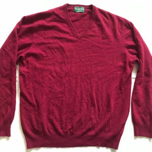 Alan Paine Super V-Neck Geelong Pure Wool Men&#39;s Pullover Sweater Jumper Burgubdy XL XLarge