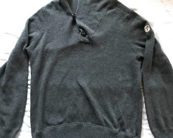 Suéter de algodón y lana para hombre de Polo Ralph Lauren, cuello chal, gris, talla XL (UE)