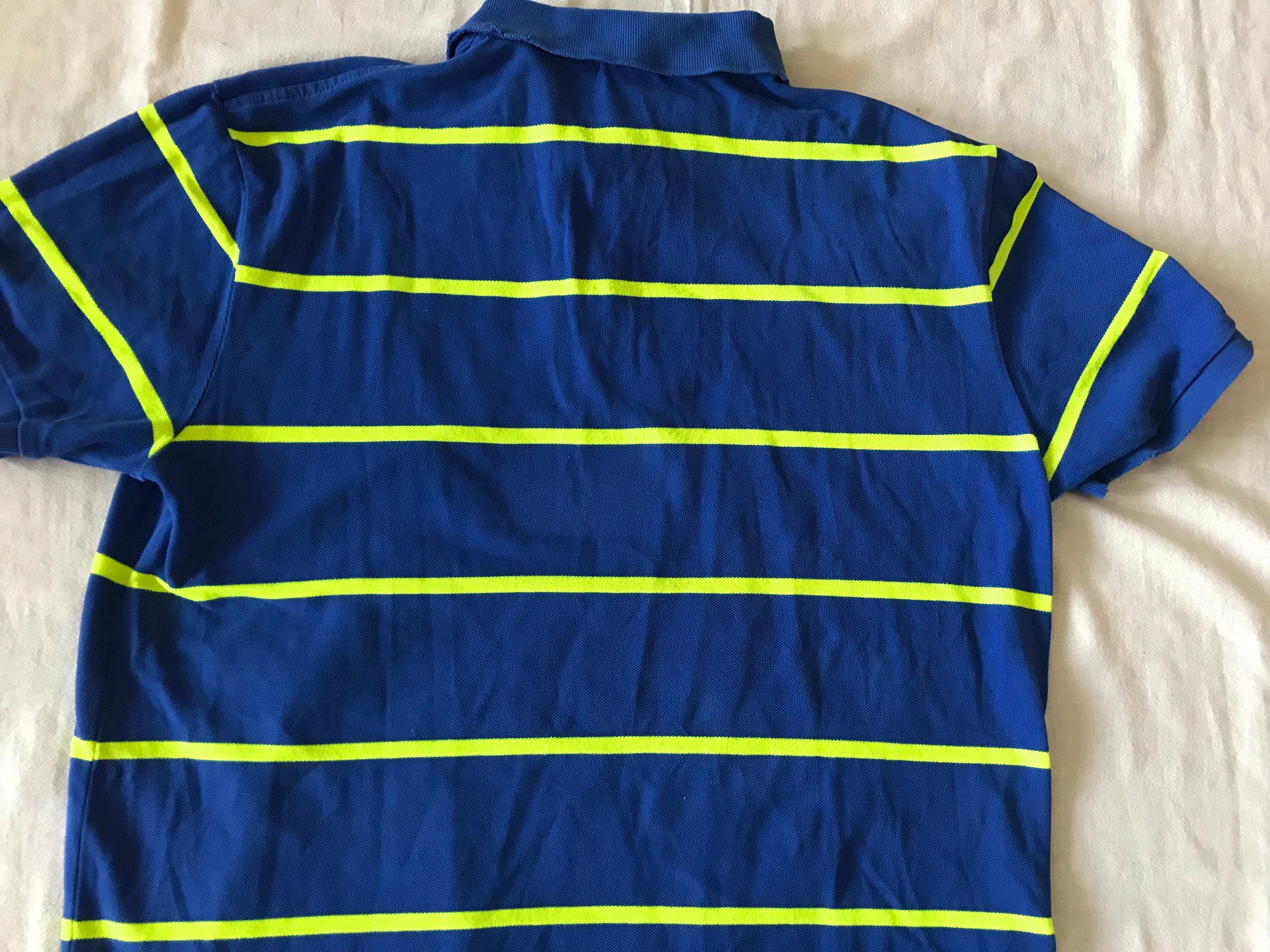 Polo Ralph Lauren Men's Polo Golf T-shirt Blue W/ Yellow
