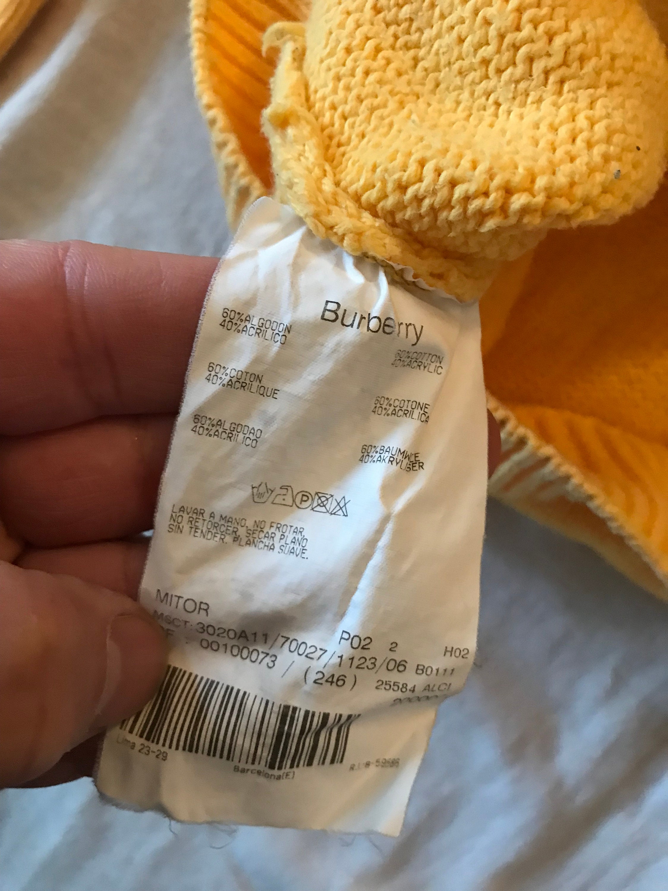 Burberry etiqueta yellow hotsell