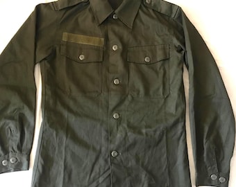 Slama Wien Austrian Mens Military Shirt Overshirt Dark Green Size Medium EU US