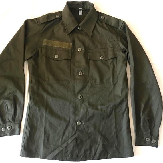 Slama Wien Austrian Mens Military Shirt Overshirt Dark Green Size