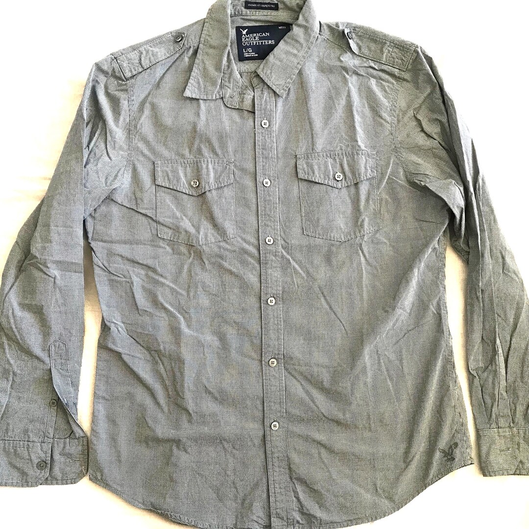 Chemise Thermique Longue Manche American Eagle - Coupe Vintage Verte - Taille L Homme Occasion TB