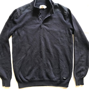 Suéter de punto mixto de lana y algodón para hombre de Chevignon France, azul marino, talla grande (UE).