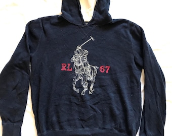 Vintage Y2K Polo Ralph Lauren White Zip up Hoodie Sweatshirt Size