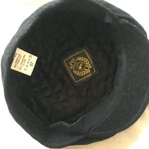 Dark Gray Newsboy Cabbie Flat Cap Hat Dark Gray Wool Blend size 57 cm - 22.5''