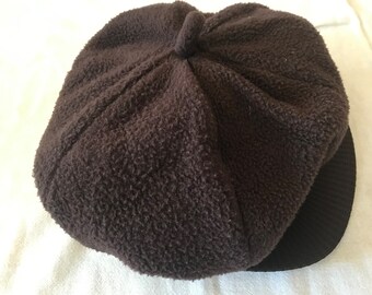 J. Moura Chapeau plat gavroche boulanger sicilien fabriqué en France 100 % polyester marron taille moyenne