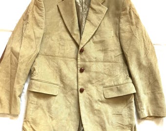 Sacoor Brothers Men's Corduroy Blazer Jacket LIght Brown Beige Size 50 EU - 40 US