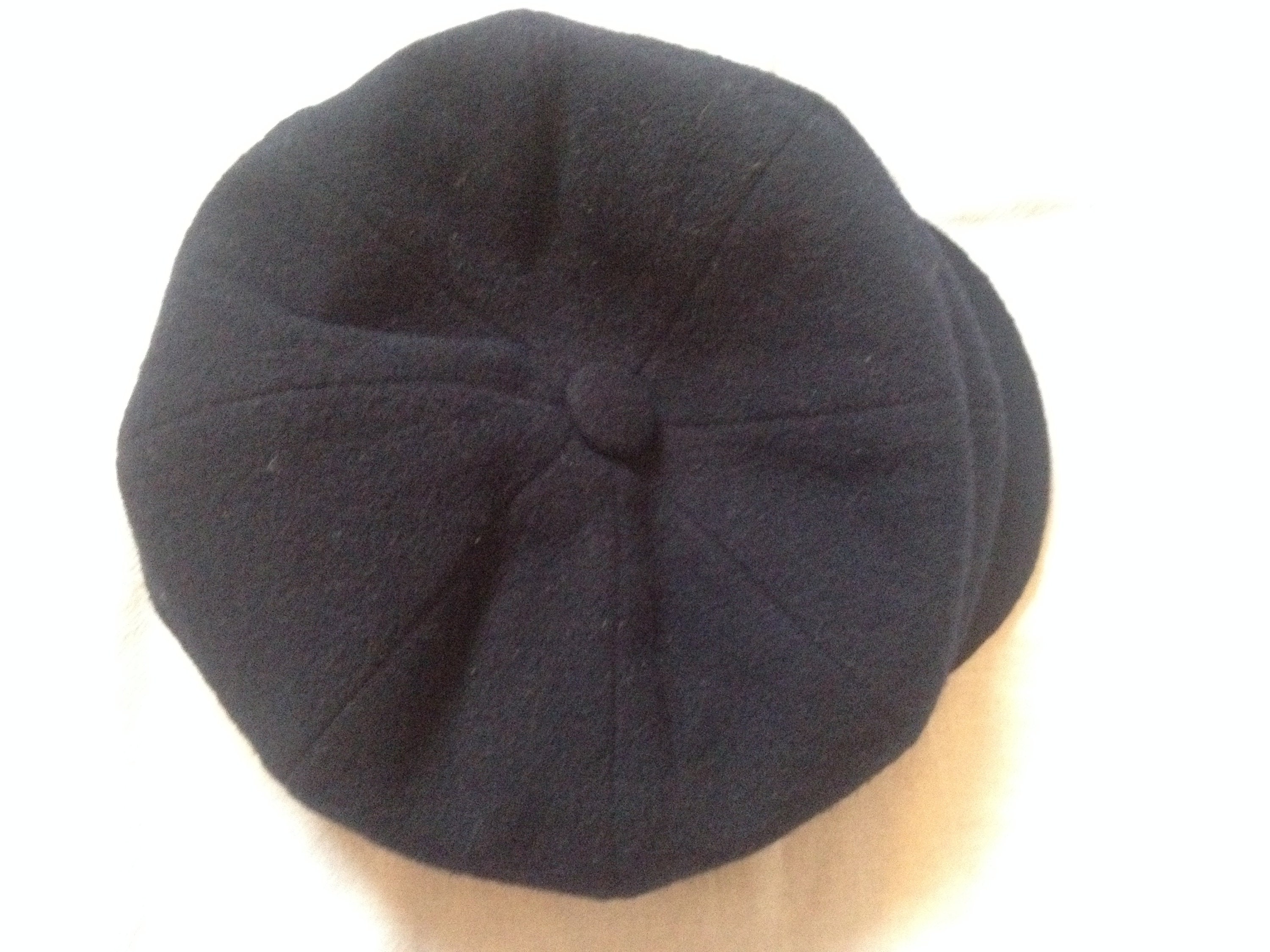 Vintage Wool Blend Baker's Hat Navy Blue One Size Best Fits Medium Size ...