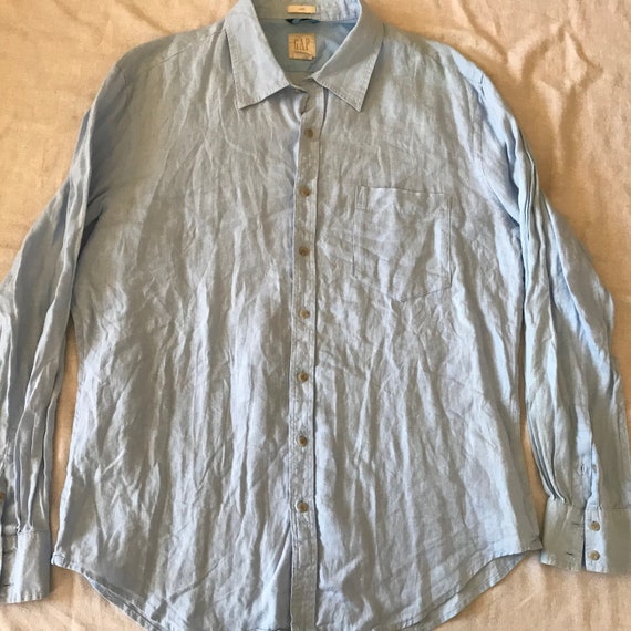 Gap Hombre de manga larga Lino Camisa de vestir Tamaño XL Color