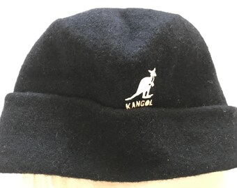 Czapka Kangol Unisex Beanie Hat Black Pure Wool Mede Small Size
