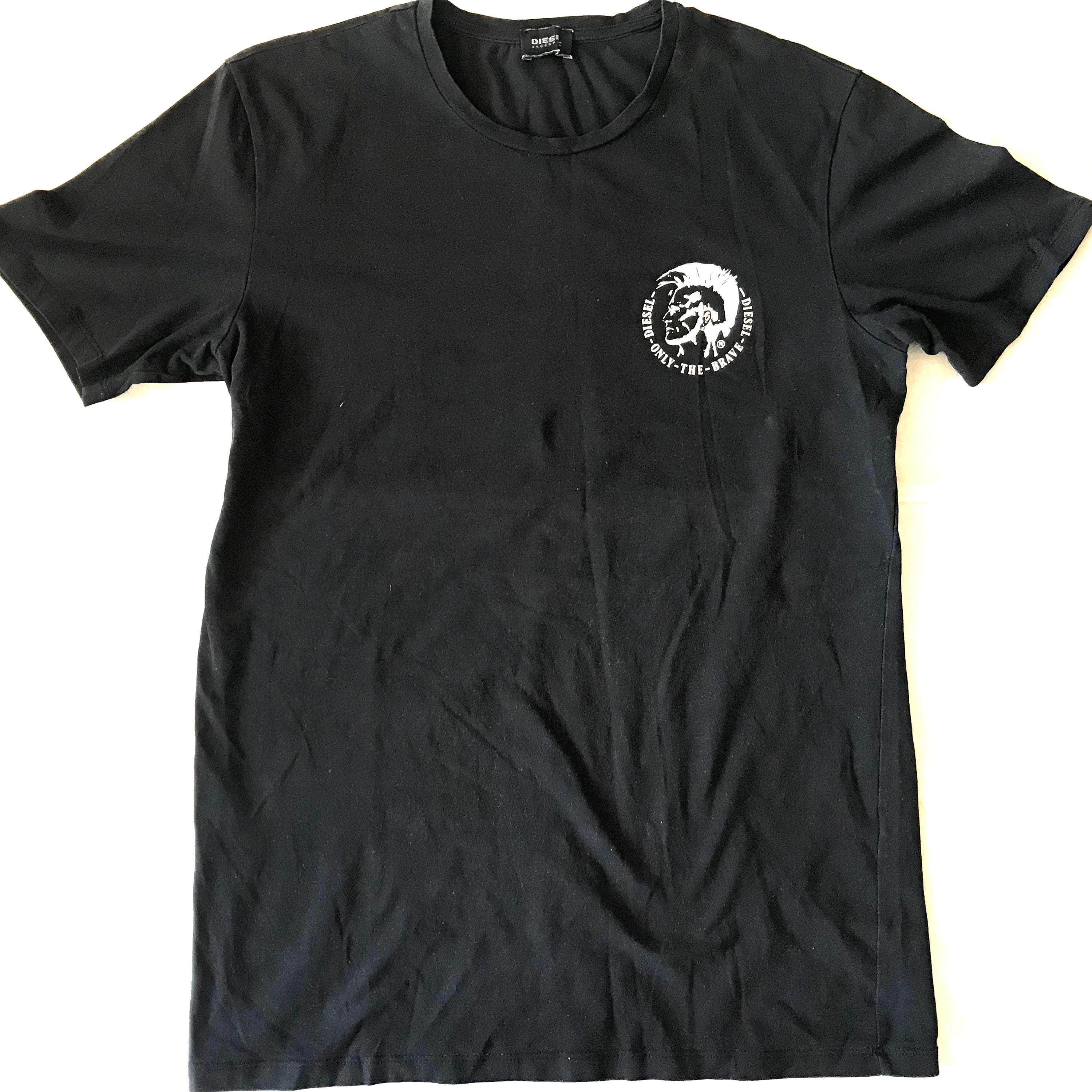 DIESEL ブラック Tシャツ ロゴ入り ディーゼル インダストリー メンズ ブラック T シャツ（「Only the