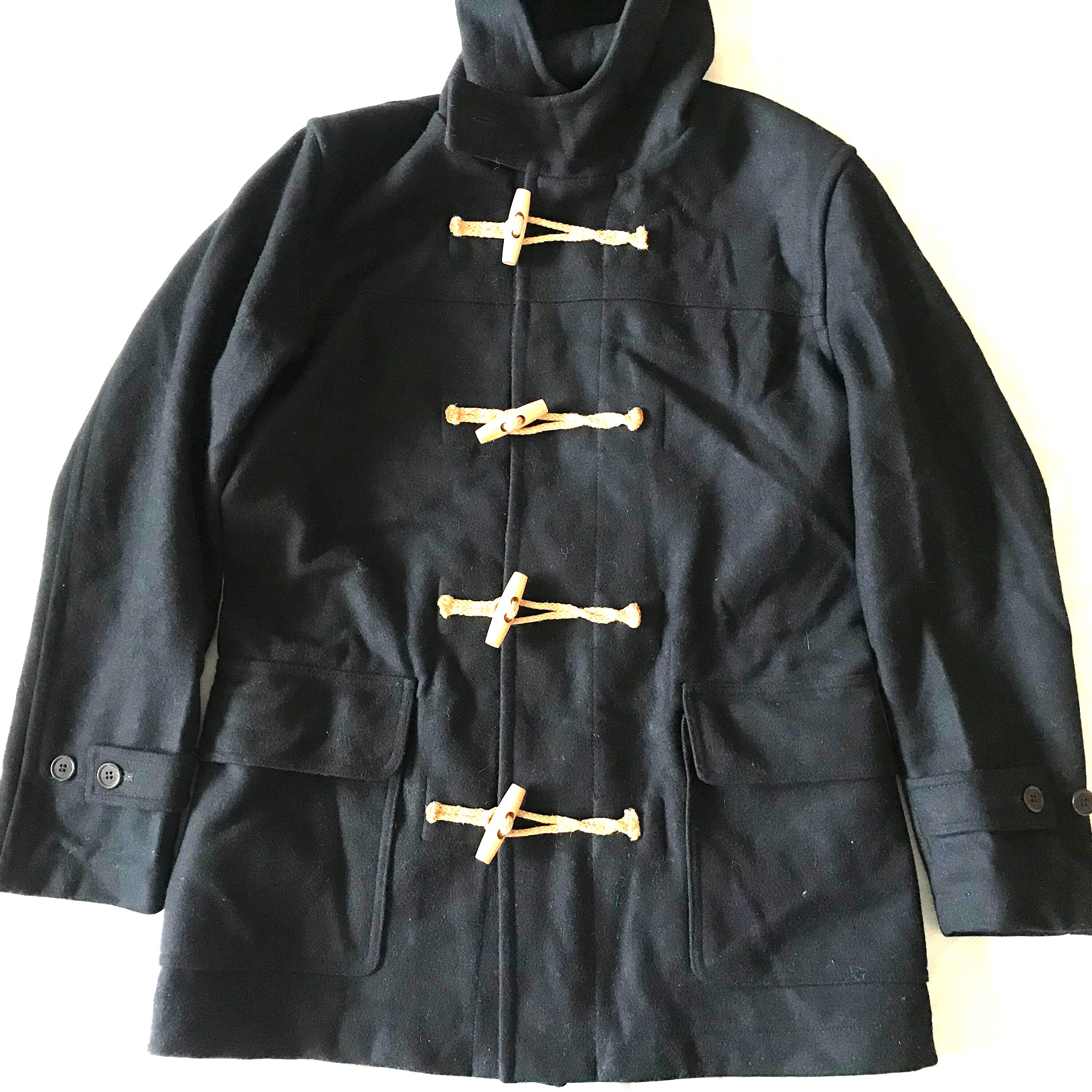 Hackett London Made in England Men's Wool Duffle Coat Navy Blue