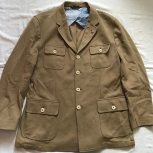 Massimo Dutti Italian Men's Beige 4-Button Jacket Blazer Cotton Size 58 U - 48 US