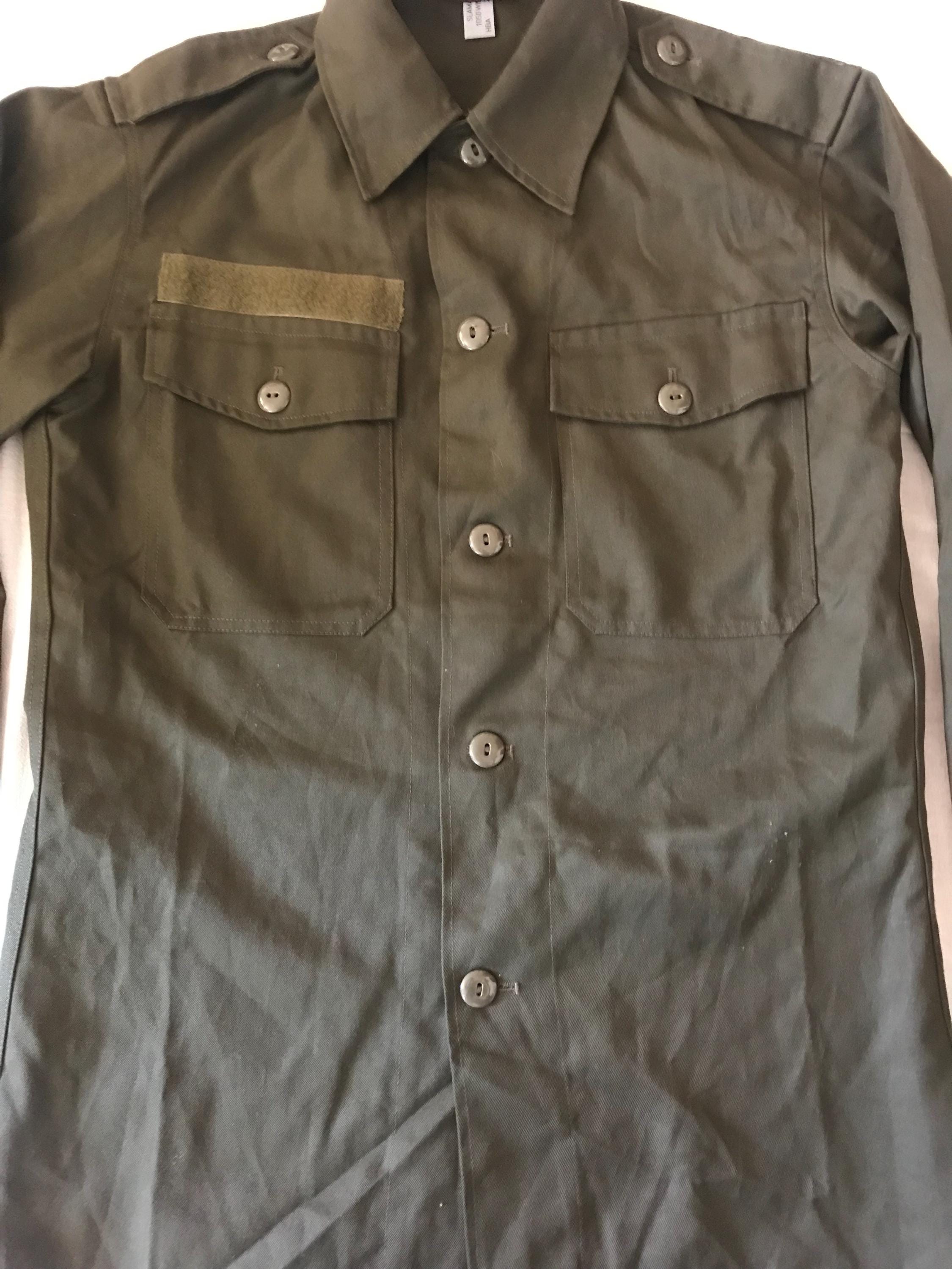 Slama Wien Austrian Mens Military Shirt Overshirt Dark Green Size