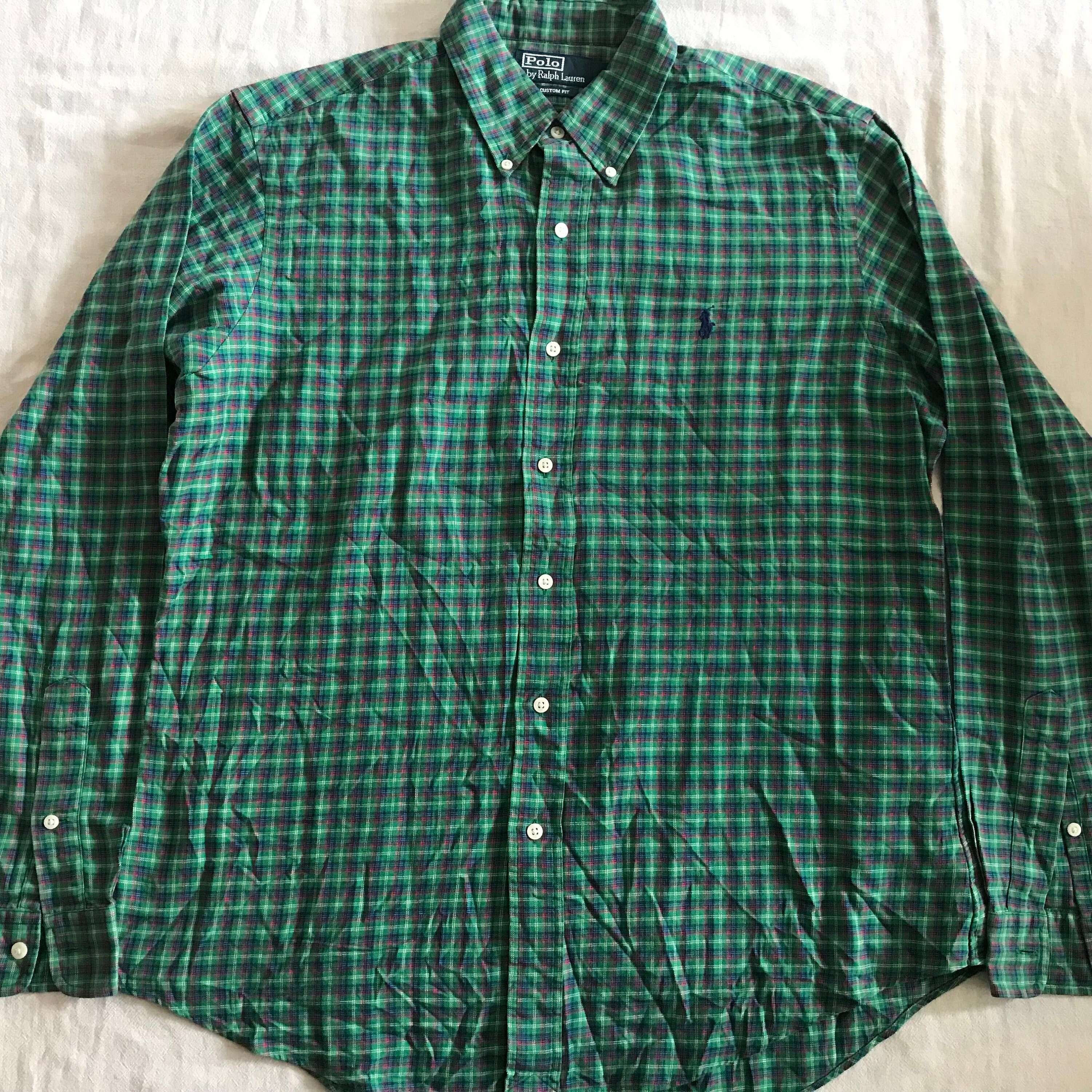 green plaid dress shirt Evergreen Long Sleeve Flannel Shirt Green / M