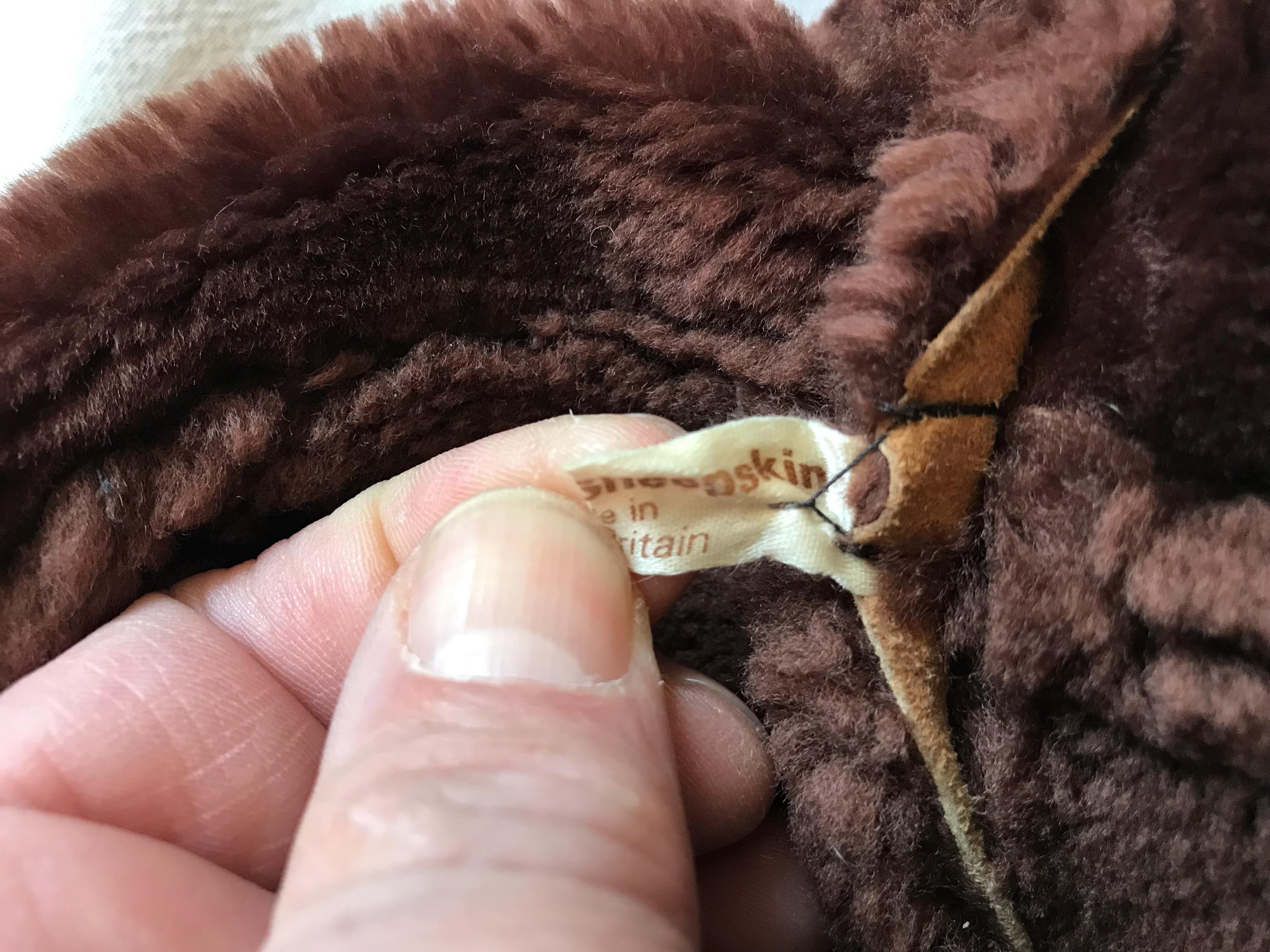 Vintage Shearling Made in Great Britain Brown Sheepskin  display picture 2