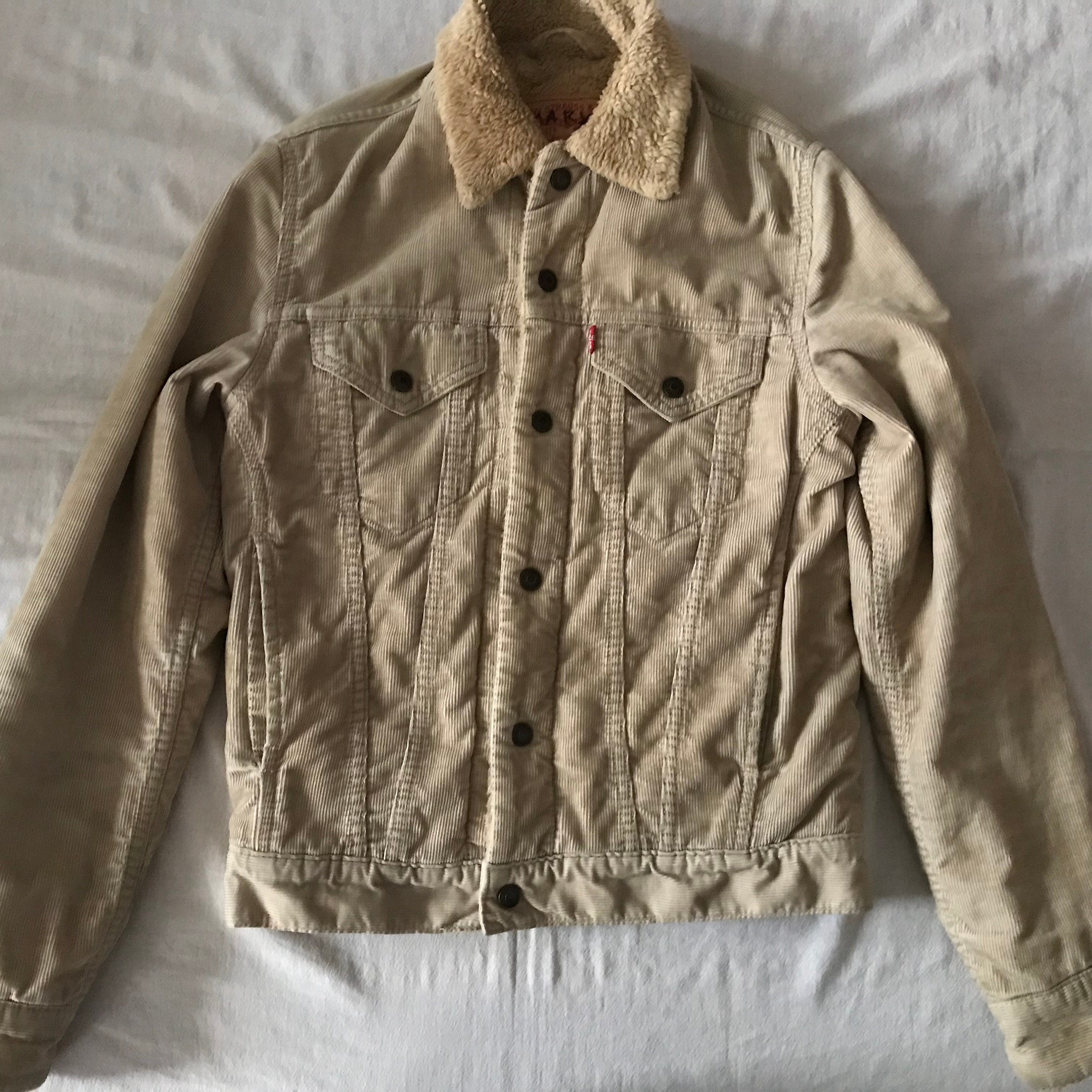 Levi s Levi Strauss 71550 Corduroy Sherpa Trucker Motorcycle Jacket Unisex Small Size EU W Snap Buttons Etsy